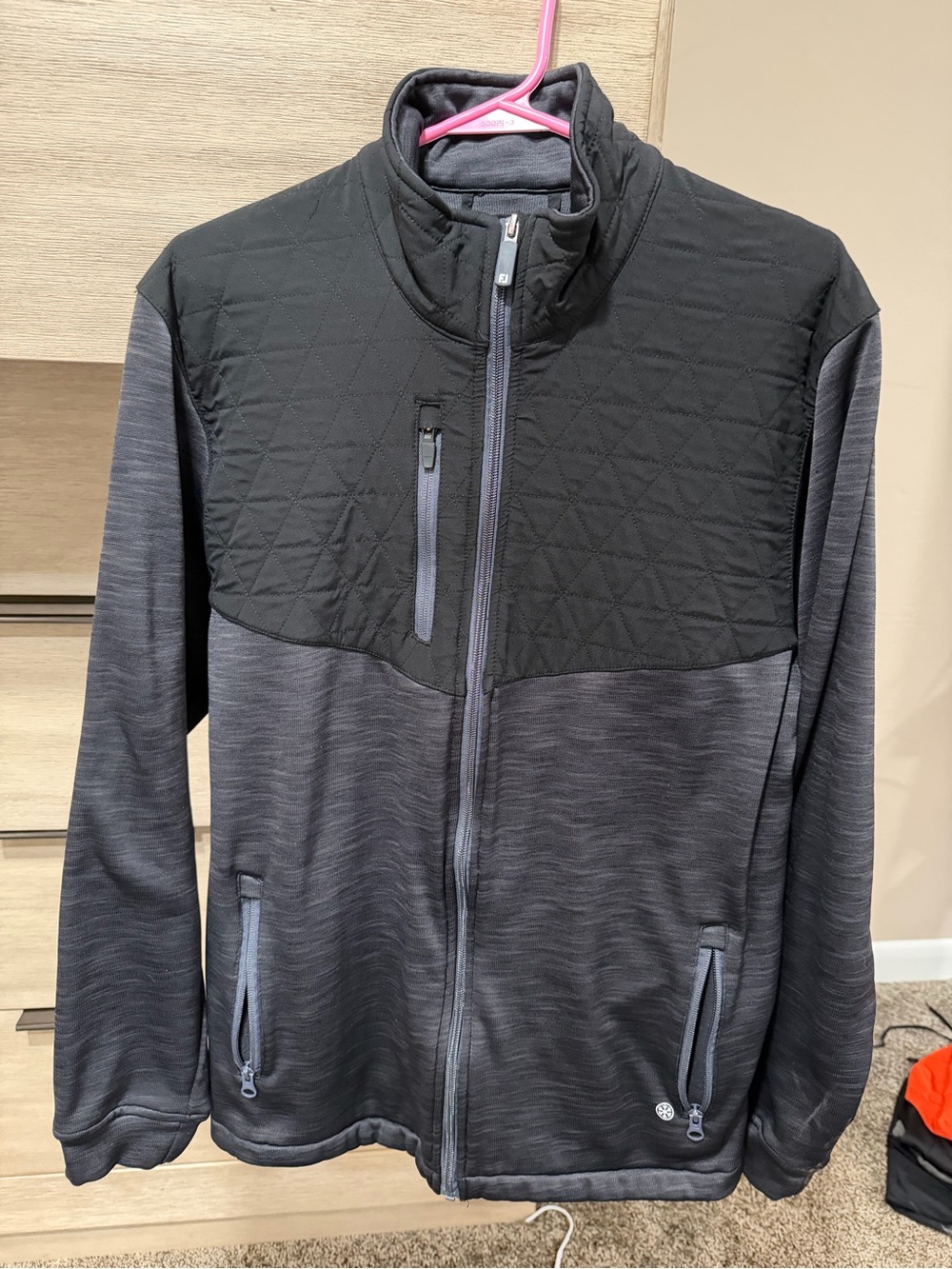 FootJoy Men's Black & Charcoal Quilted Performance Jacket